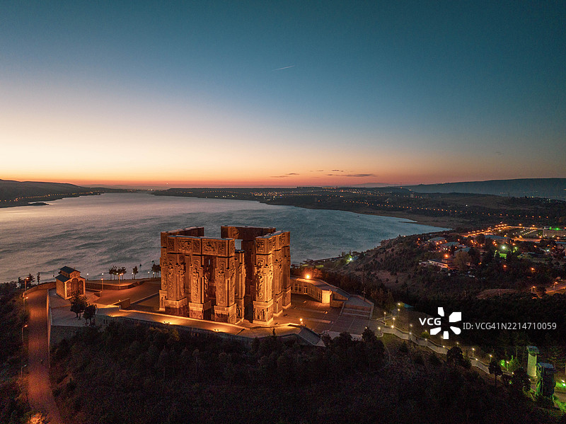 乔治亚纪念碑上的日落图片素材