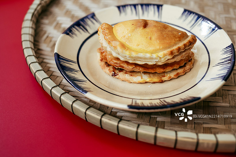 越南热饼派，内馅为猪肉末图片素材