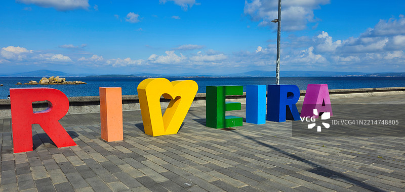 西班牙里贝拉的巨型地名标志图片素材