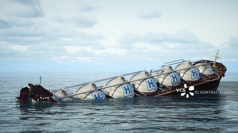 沉没的氢气船图片素材