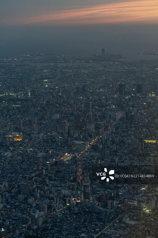 日本大阪市的飞机航拍视角图片素材