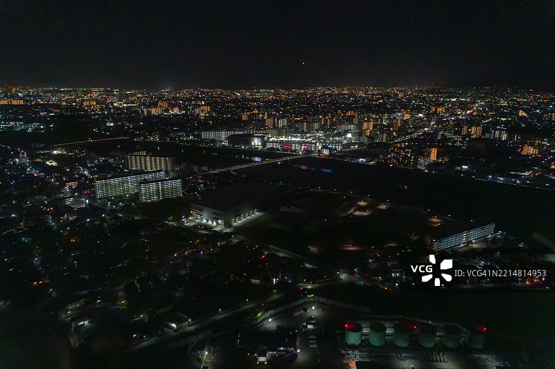 日本兵库县伊丹市的飞机航拍视图图片素材