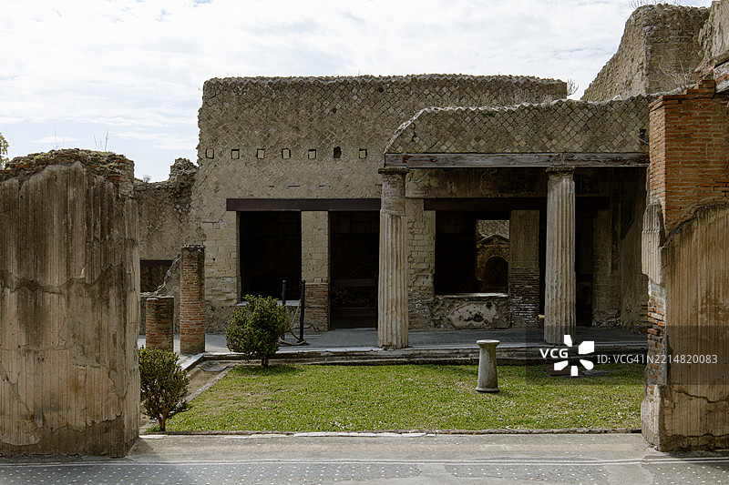 赫库兰尼姆考古遗址，位于意大利那不勒斯图片素材