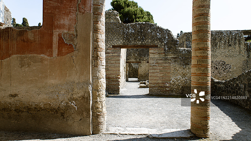 赫库兰尼姆考古遗址，位于意大利那不勒斯图片素材