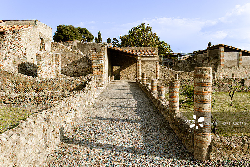 赫库兰尼姆考古遗址，位于意大利那不勒斯图片素材