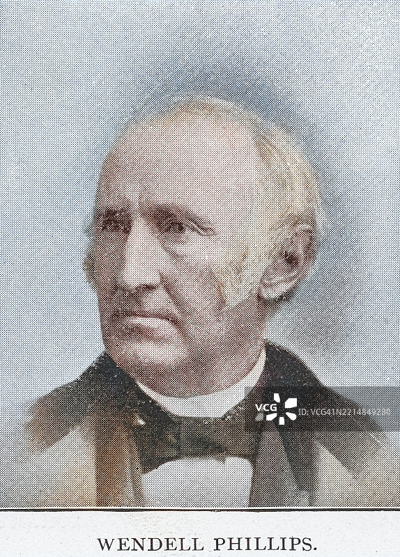 温德尔·菲利普斯（1811年11月29日 - 1884年2月2日）的肖像，他是一位美国废奴主义者、土著美国人的倡导者、演说家和律师。图片素材