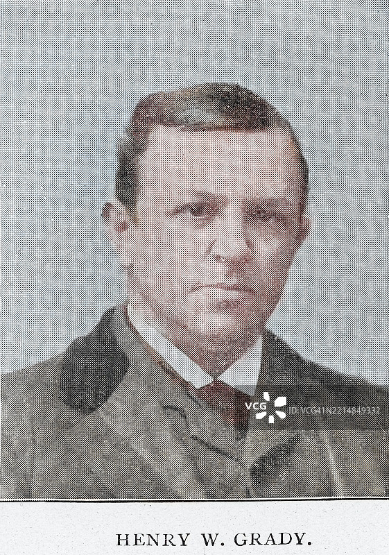 亨利·伍德芬·格雷迪的肖像（1850年5月24日 - 1889年12月23日），是一位美国记者和演说家，他在美国内战后帮助南方各州重新融入联邦。图片素材