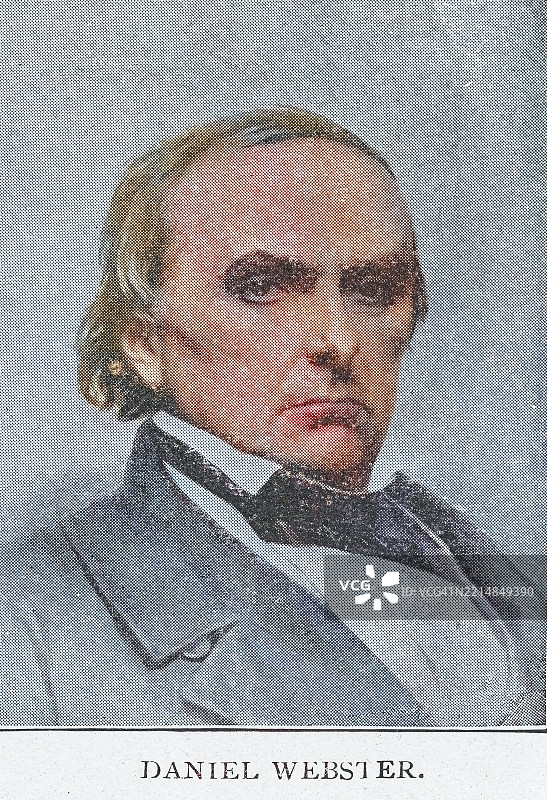 美国律师和政治家丹尼尔·韦伯斯特的肖像图片素材