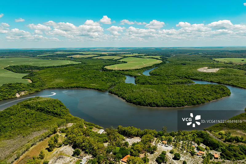 巴西帕拉伊巴州若昂佩索阿的帕拉伊巴河鸟瞰图图片素材