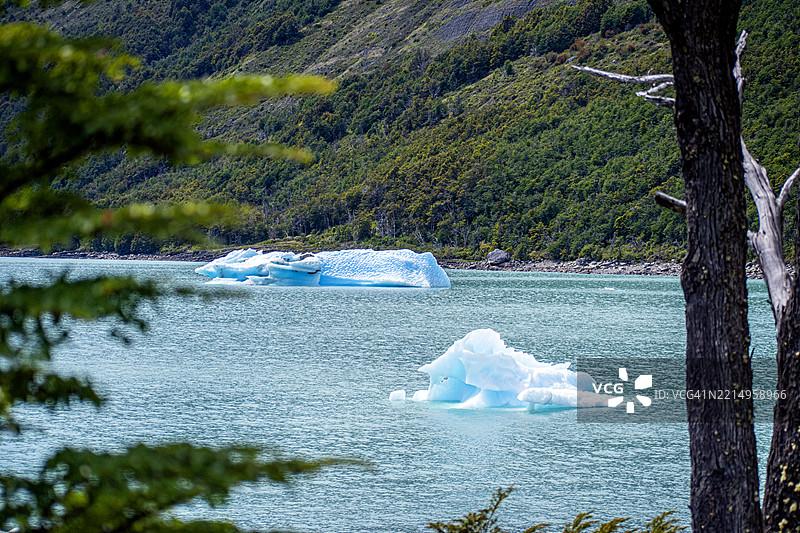 冰山。佩里托·莫雷诺冰川的碎片，自然与山脉。阿根廷，巴塔哥尼亚，圣克鲁斯。图片素材