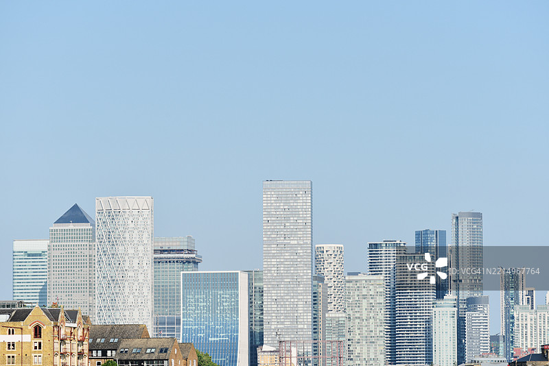 伦敦金丝雀码头天际线图片素材