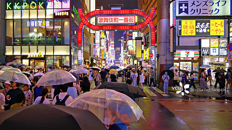 东京歌舞伎町夜生活区 -图片素材