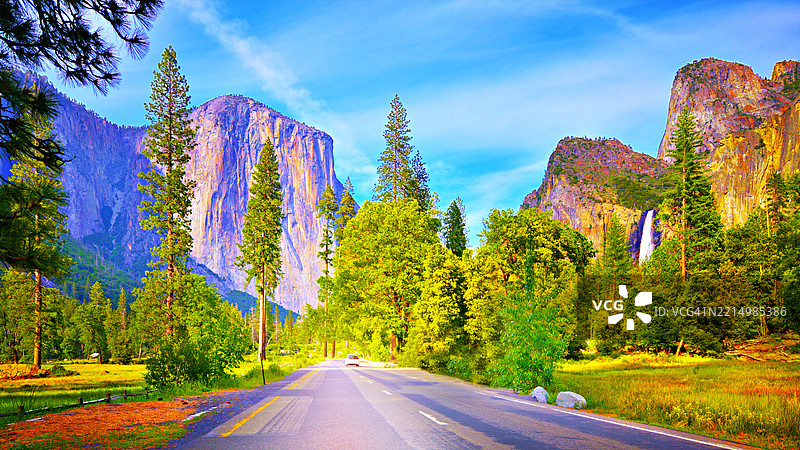 优胜美地谷，加利福尼亚州，美国图片素材