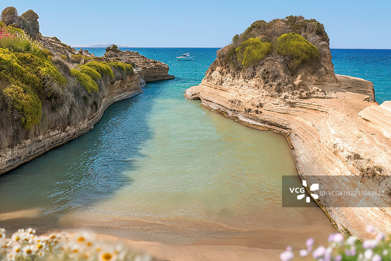 希腊科孚岛的西达里图片素材