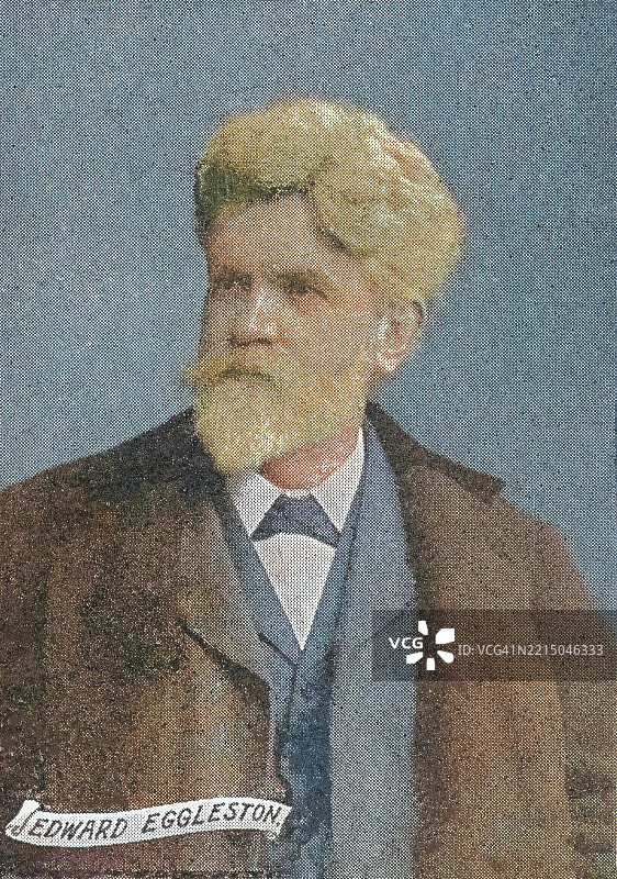 爱德华·埃格尔斯顿（1837年12月10日 - 1902年9月3日）的肖像，他是一位美国历史学家和小说家。图片素材