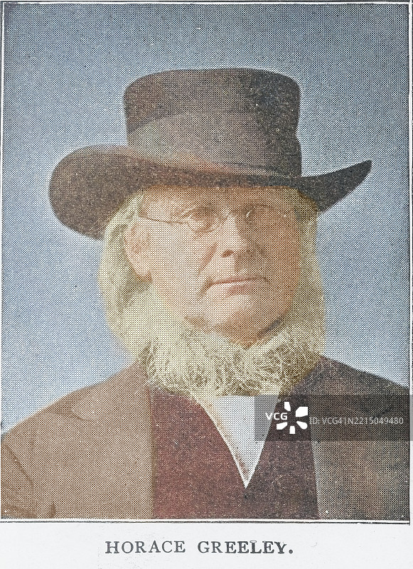 霍拉斯·格里利（1811年 – 1872年）美国报纸编辑和出版商，《纽约论坛》的创始人和编辑图片素材