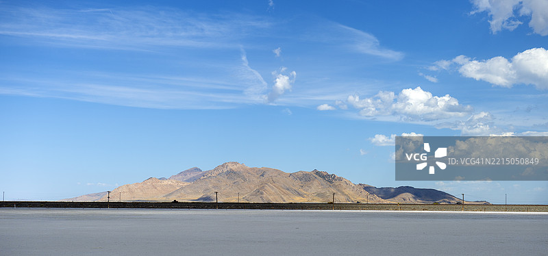 犹他州博纳维尔盐滩全景图片素材