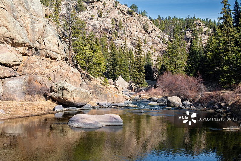 科罗拉多州乔治湖的森林湖泊美景，美国图片素材