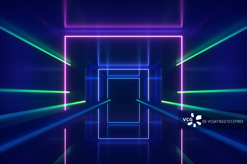 3D霓虹灯太空背景图片素材