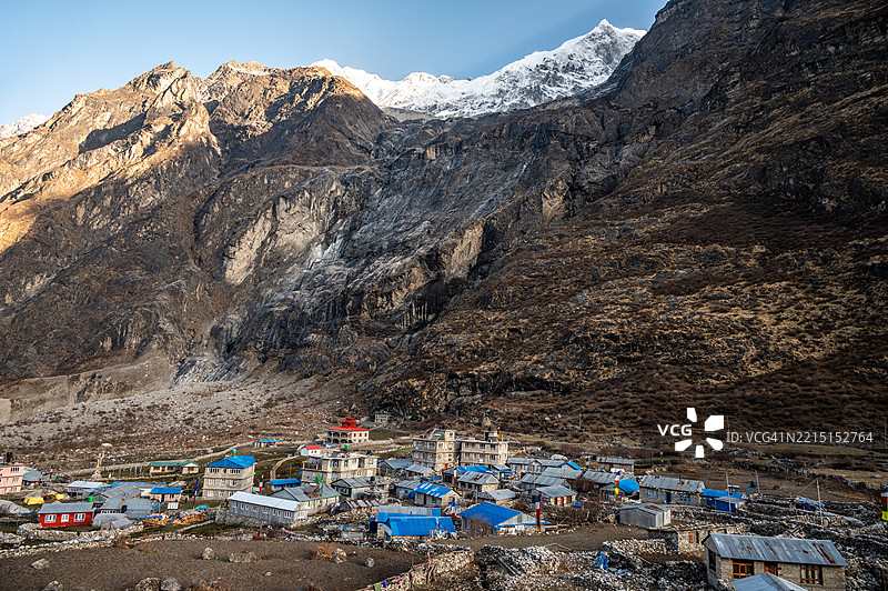 新朗唐村（3,430米）的风景，位于尼泊尔朗唐地区，是一个风景如画且文化丰富的目的地。图片素材