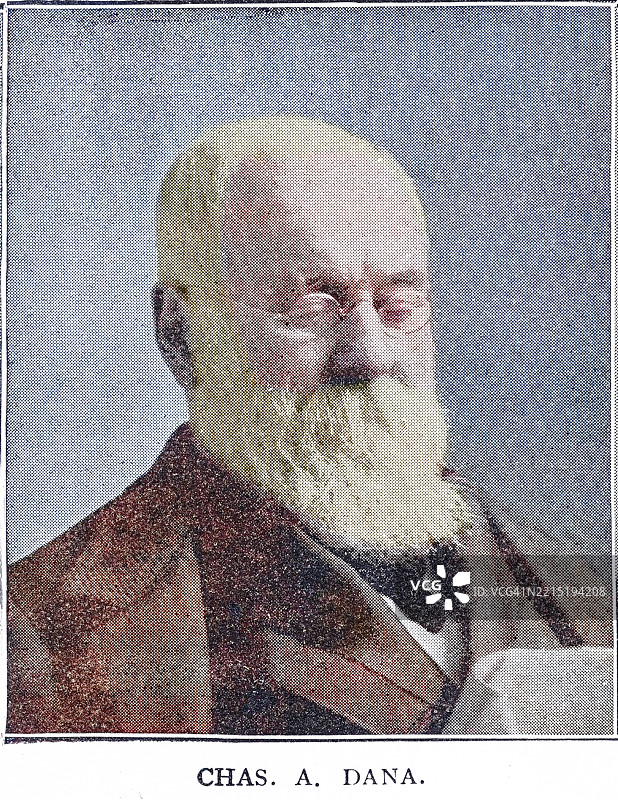 查尔斯·安德森·达纳（1819年8月8日 - 1897年10月17日）的肖像，他是一位美国记者、作家和高级政府官员。图片素材