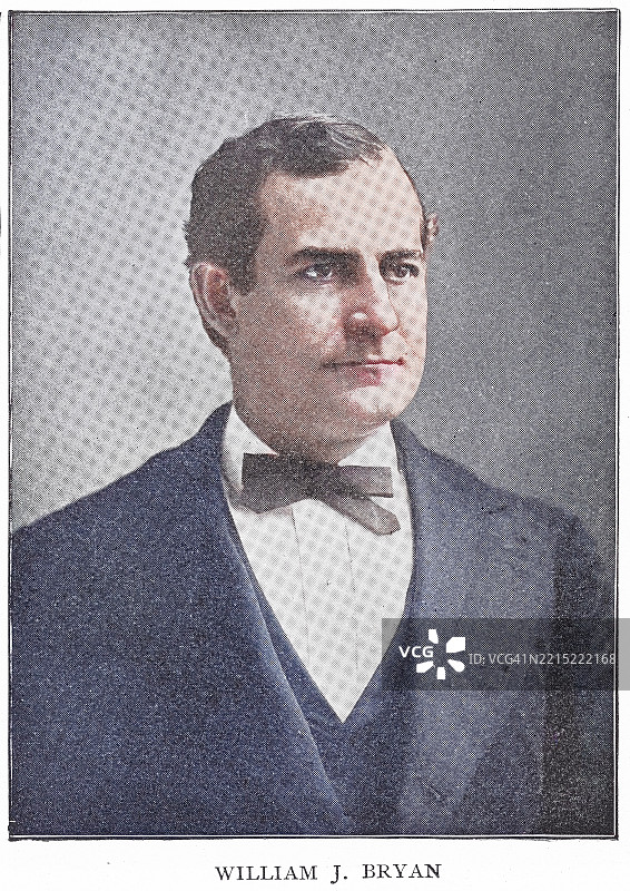 威廉·詹宁斯·布赖恩的肖像（生于1860年3月19日），美国律师、演说家和政治家图片素材