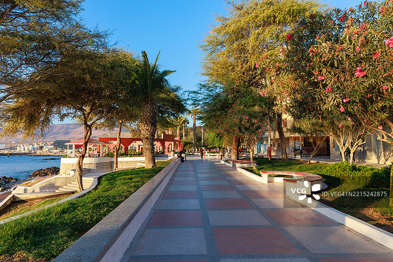 秘鲁伊洛港的海岸全景图片素材