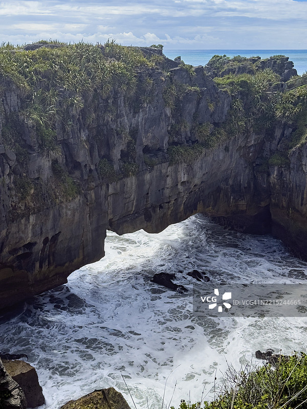 新西兰南岛帕帕罗阿国家公园的煎饼岩图片素材