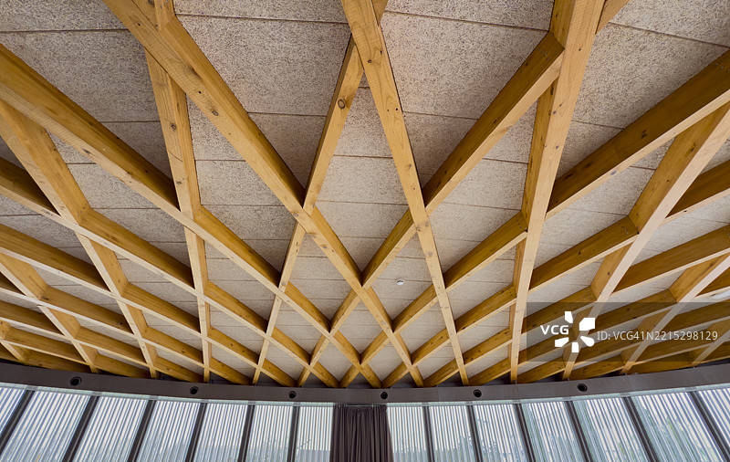 现代而独特的木质天花板图片素材