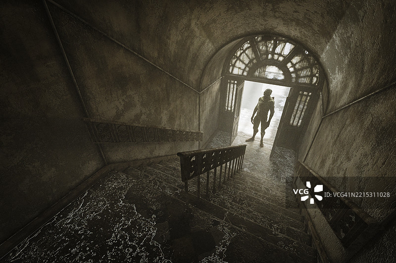 阴森的走廊图片素材