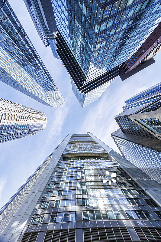 法兰克福天际线摩天大楼银行现代办公楼，位于德国法兰克福，欧洲图片素材