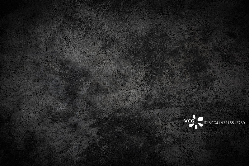 旧的粗糙黑色墙壁纹理背景。图片素材