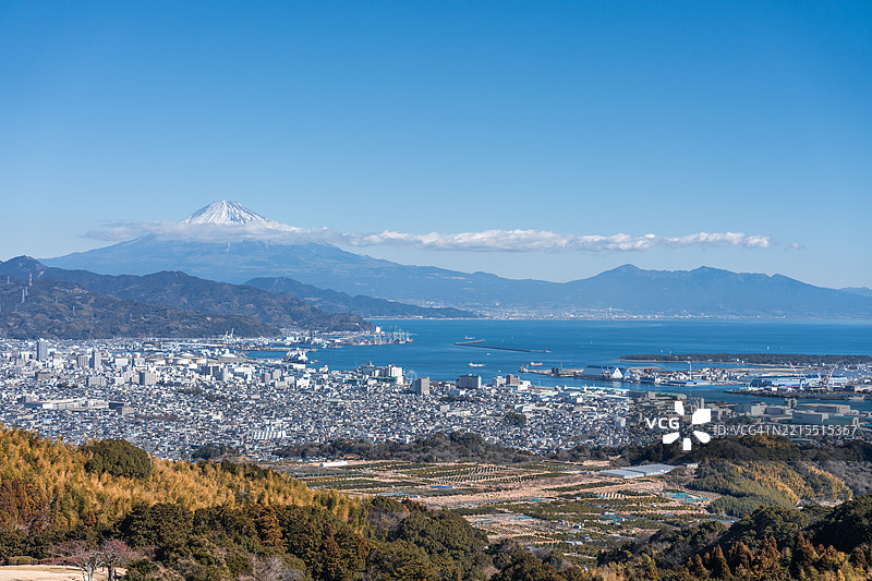 日本富士山的景观。图片素材