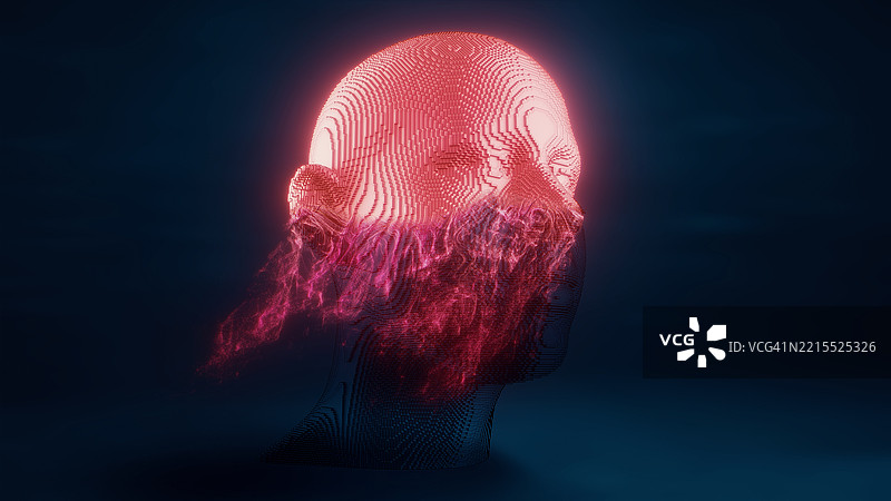 从赛博格头部解密的数据图片素材