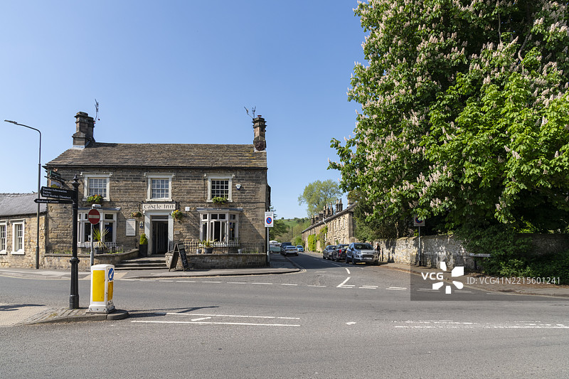 贝克韦尔镇的古老石头酒吧图片素材