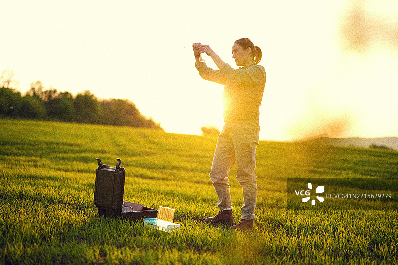 土壤生态田野工作。再生农业与土壤修复图片素材