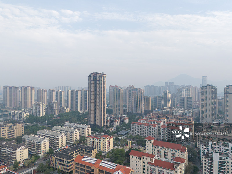 高角度城市天际线视图图片素材