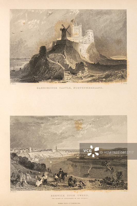 班堡城堡和贝里克港的景观图片素材