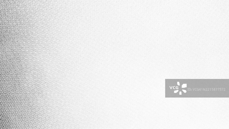 黑色到灰色的渐变点在白色背景上。偏移印刷海报的微距摄影。全画幅16x9。黑白。自然光。法国巴黎。图片素材