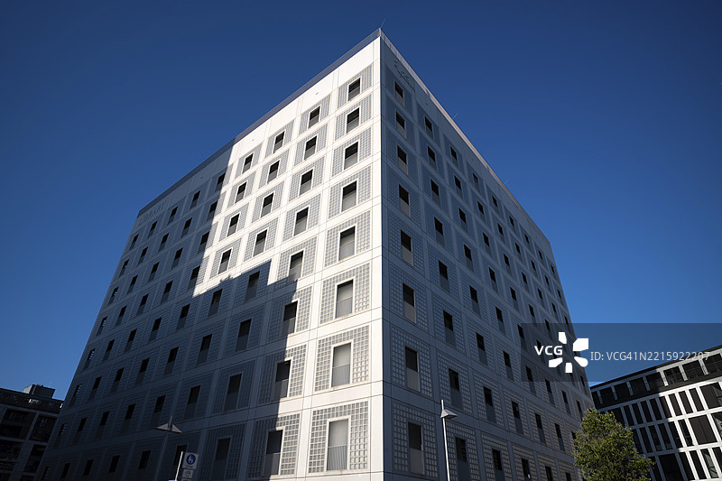 城市图书馆的外观，建筑师：尹永熙，梅兰德广场，欧洲区，斯图加特，巴登-符腾堡州，德国，欧洲图片素材