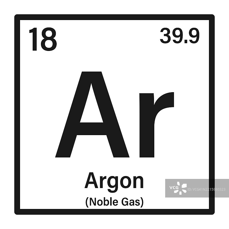 氩气图标与元素周期表信息图片素材