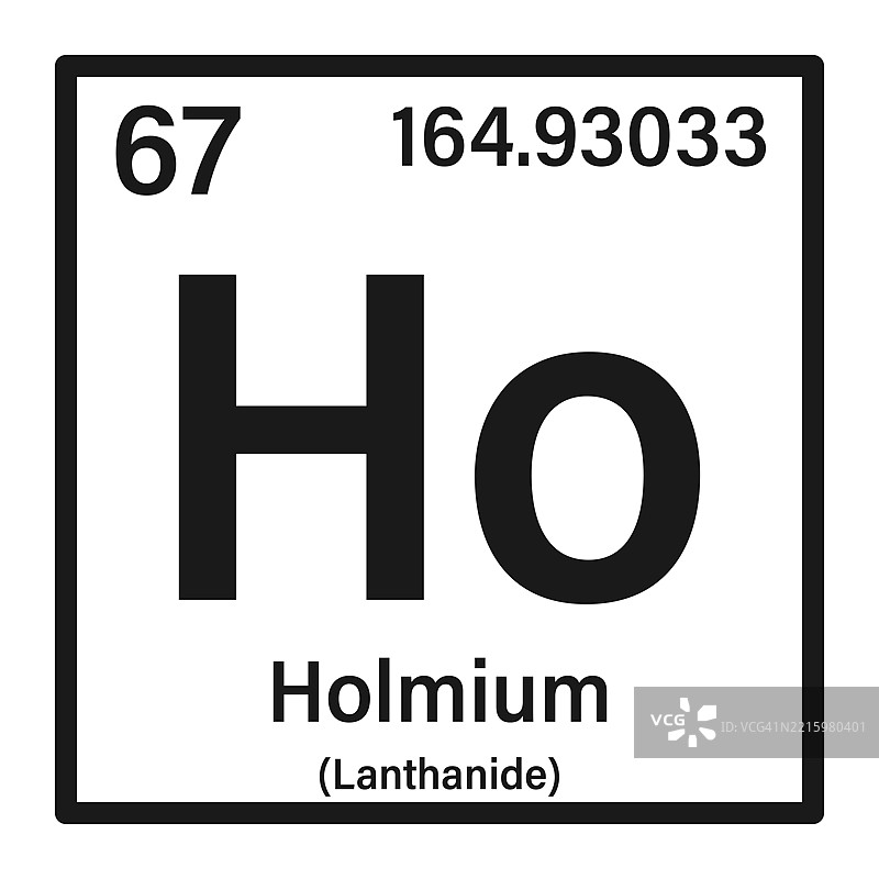 铒元素的图标及其在元素周期表中的信息图片素材