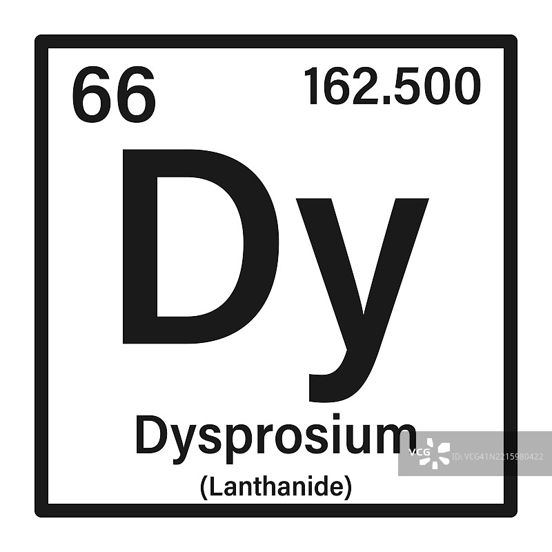 镝元素图标及其在元素周期表中的信息图片素材