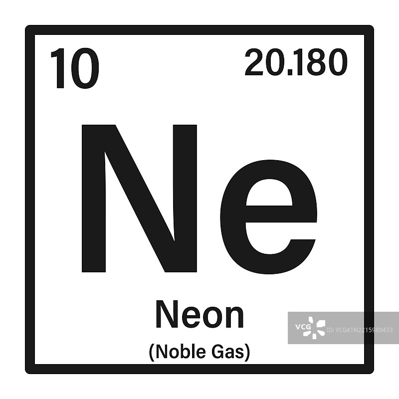 元素周期表信息的霓虹图标图片素材