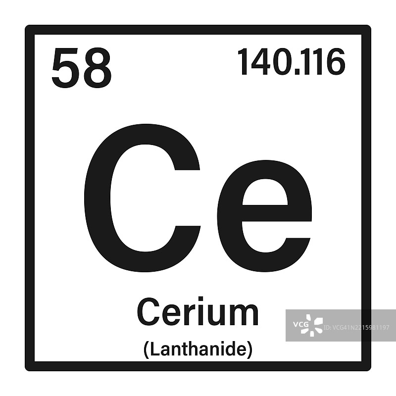 铈的图标与元素周期表的信息图片素材