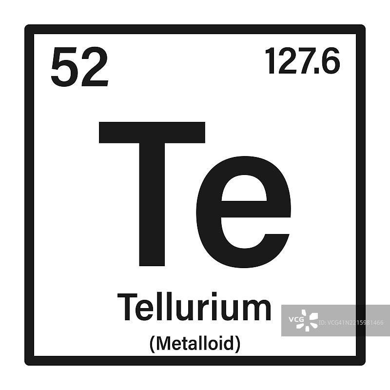 碲元素图标及其在元素周期表中的信息图片素材