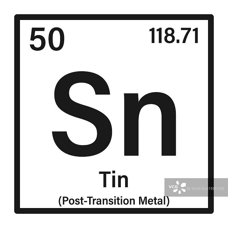元素周期表的锡图标信息图片素材