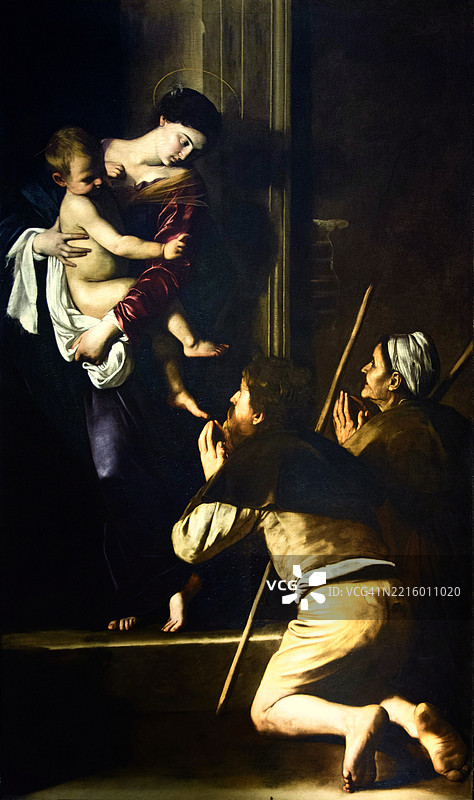 圣奥古斯丁朝圣者的圣母 - 卡拉瓦乔图片素材