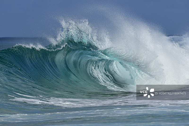 大浪。夏威夷，瓦胡岛，美国，太平洋群岛，太平洋。图片素材