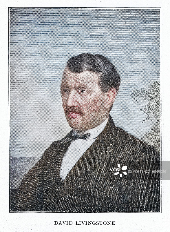 大卫·利文斯顿的肖像，苏格兰医生、会众派教徒和开创性的基督教传教士图片素材